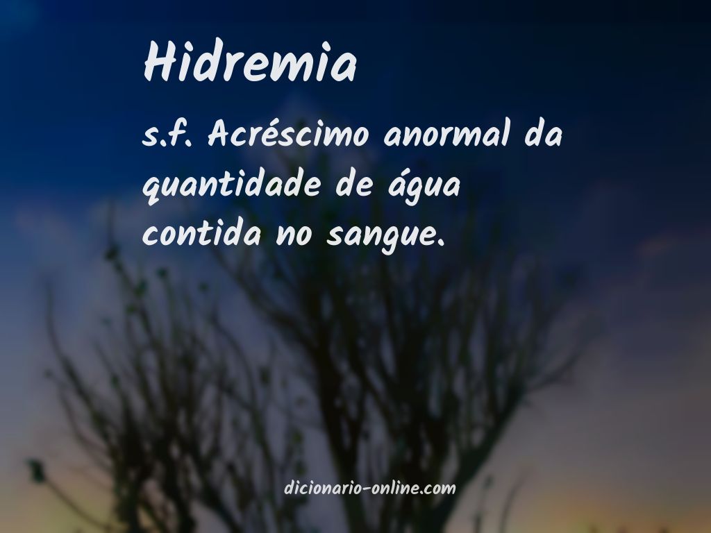 Significado de hidremia