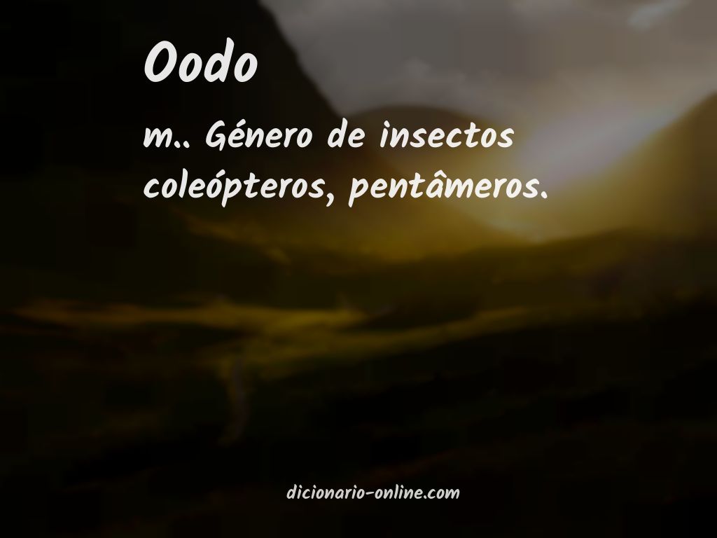 Significado de oodo