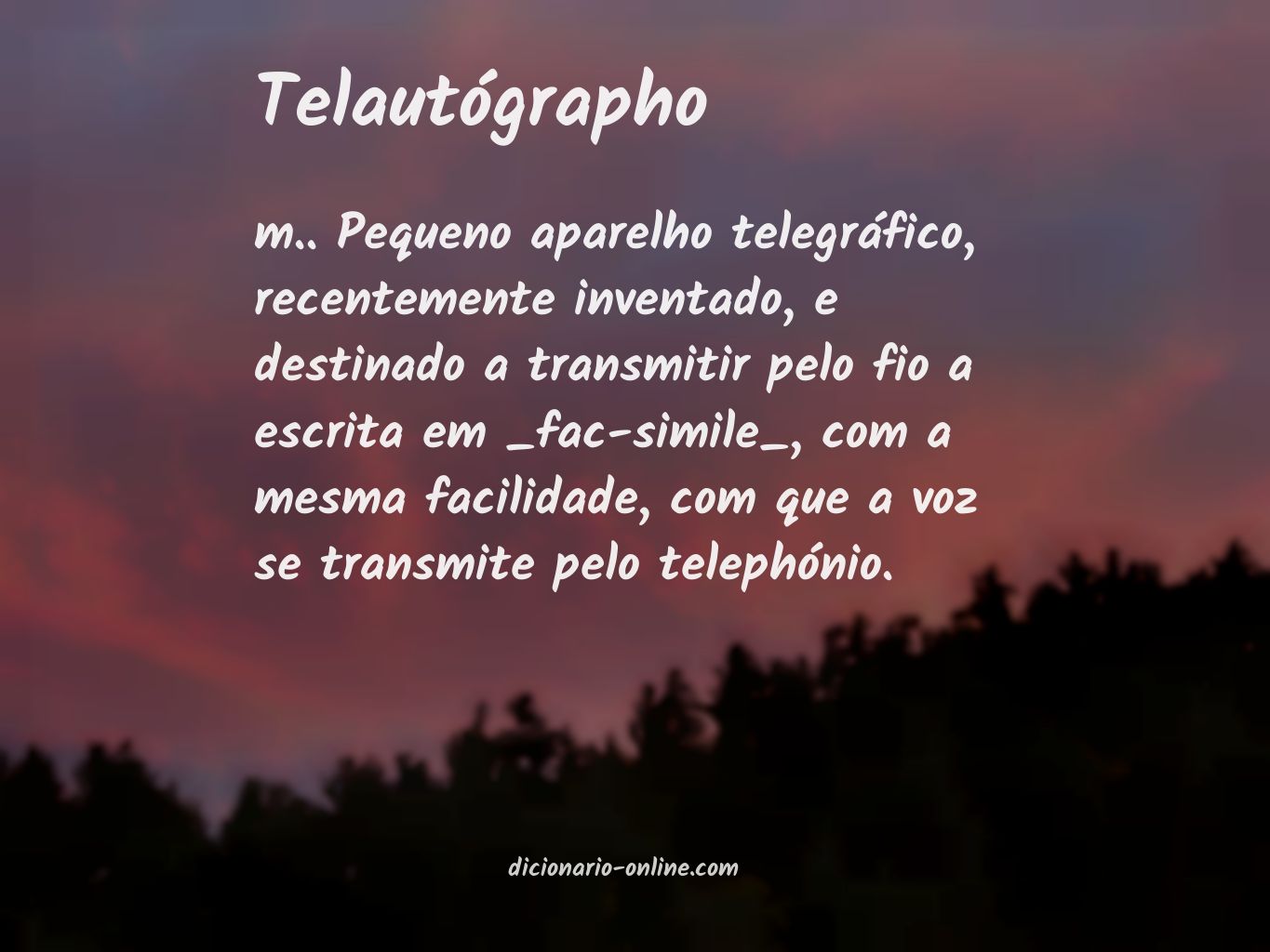 Significado de telautógrapho