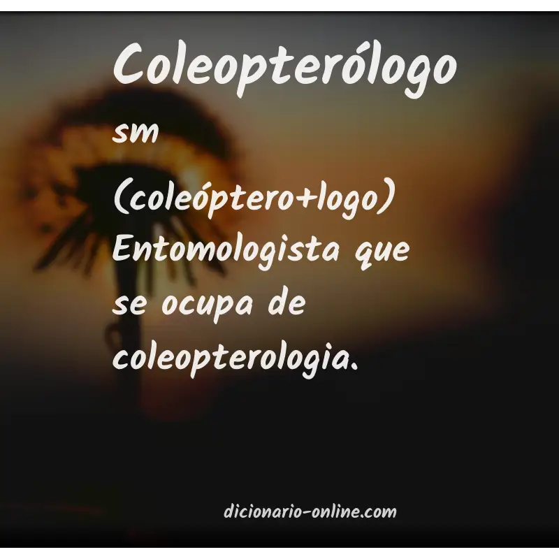 Significado de coleopterólogo