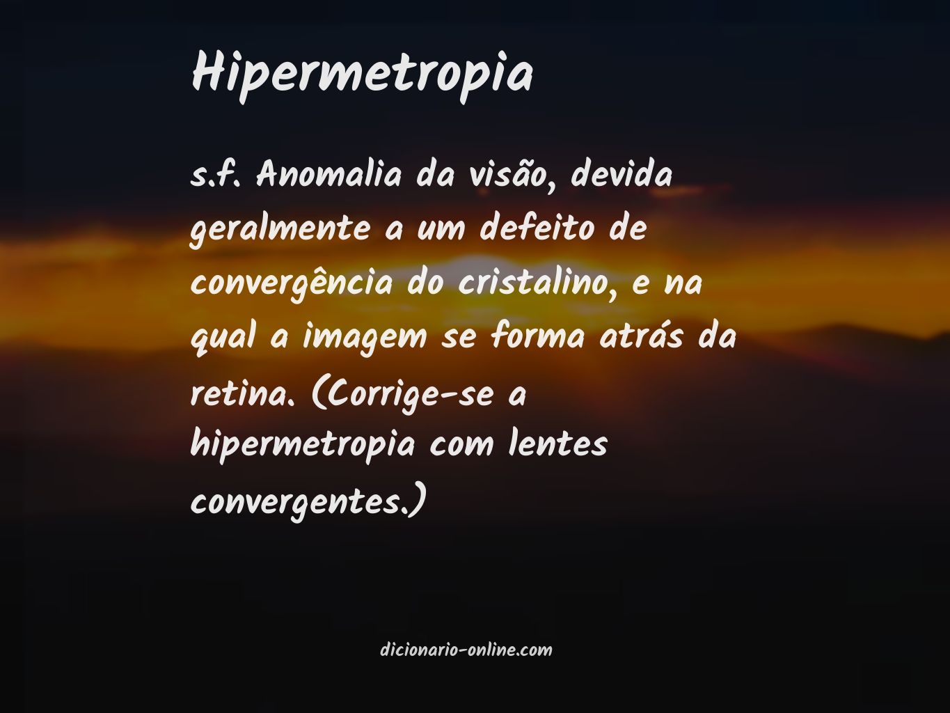 Significado de hipermetropia