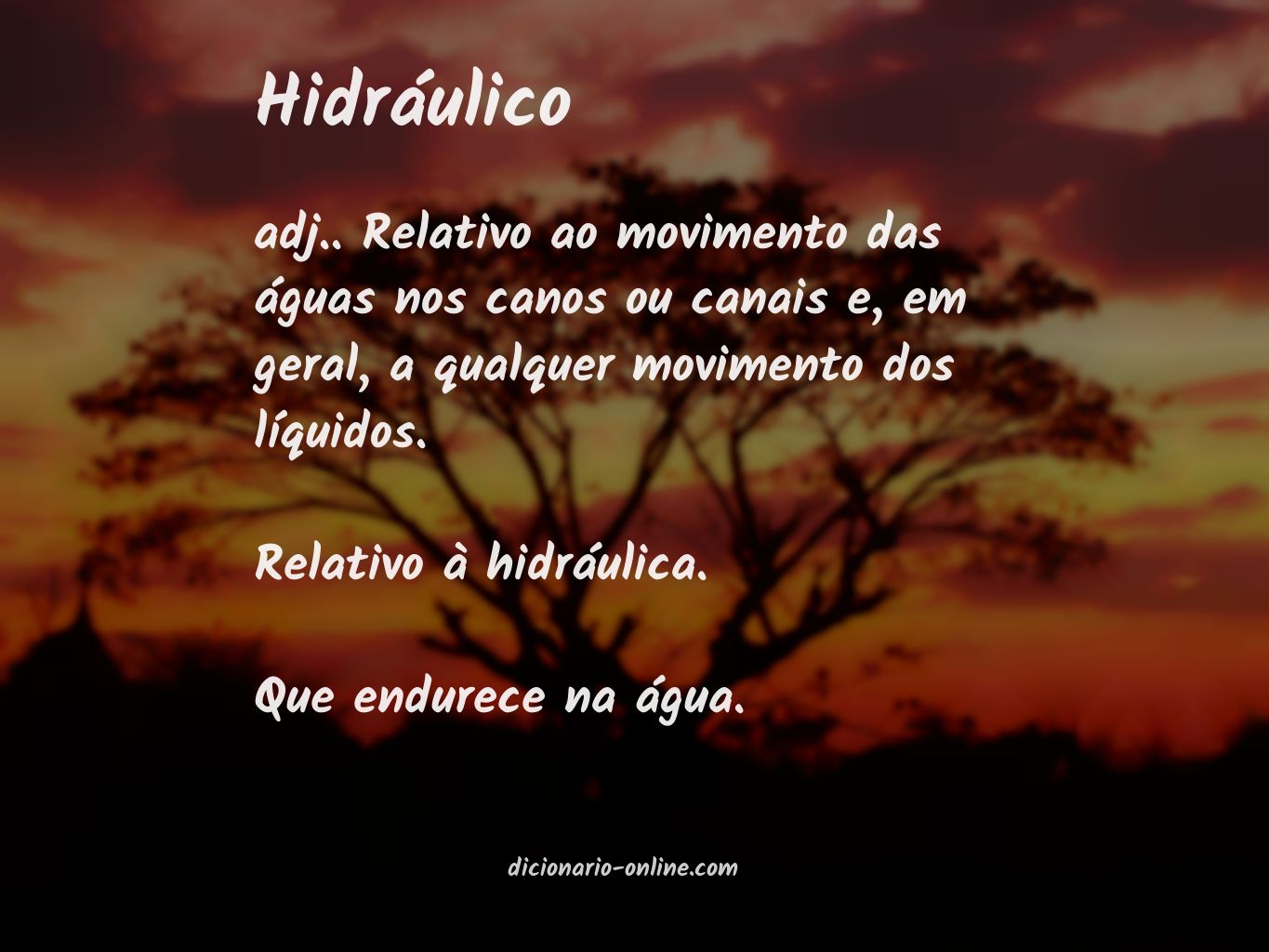 Significado de hidráulico