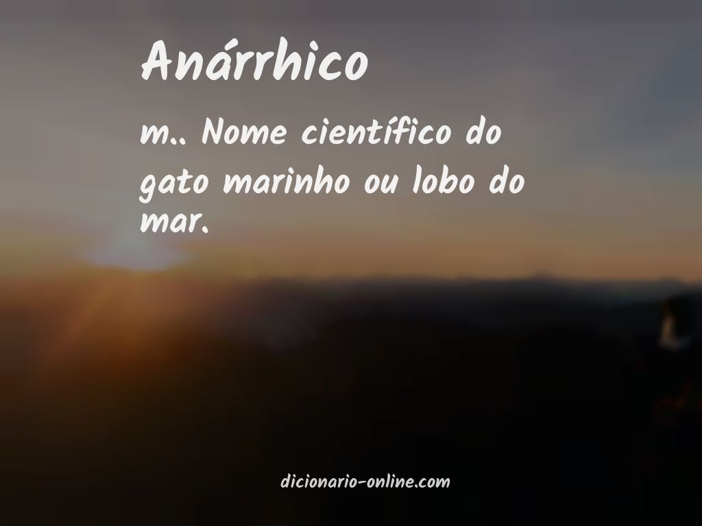 Significado de anárrhico