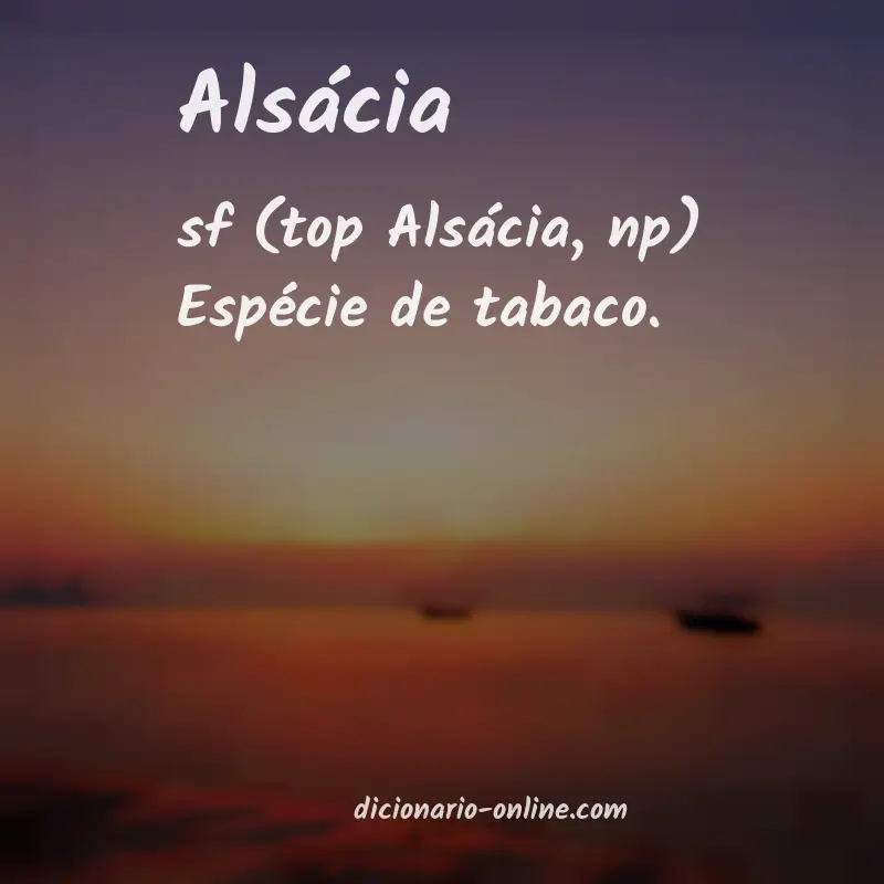 Significado de alsácia