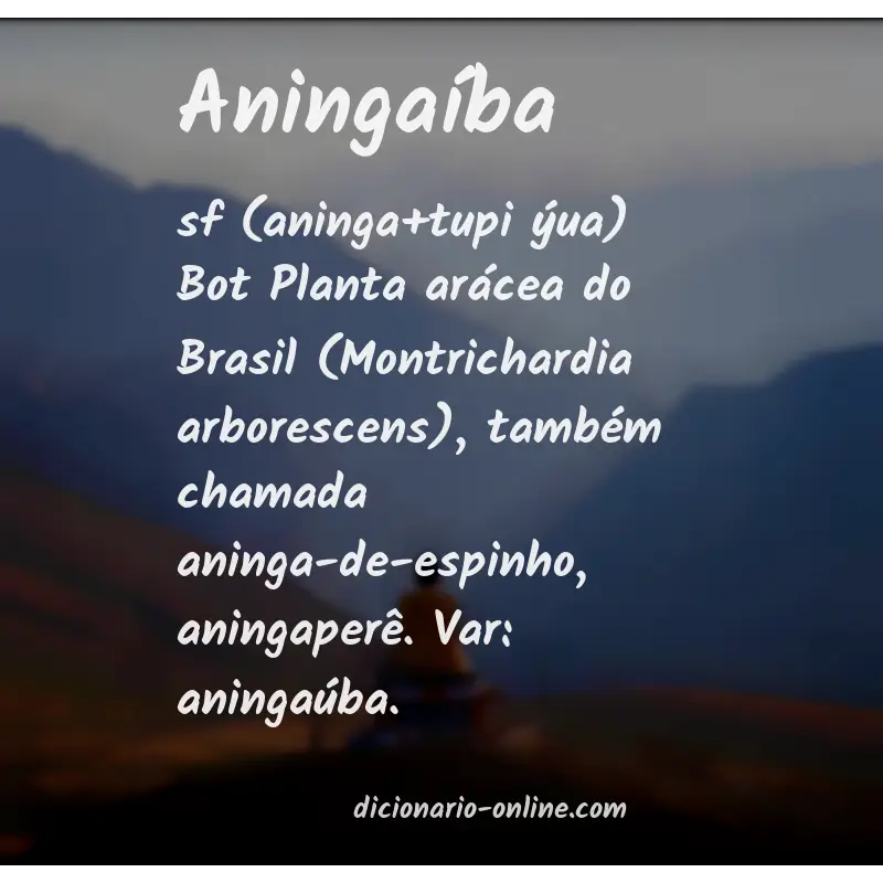 Significado de aningaíba