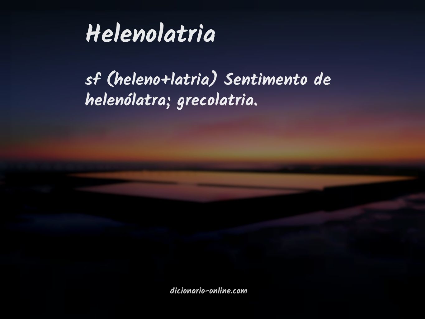 Significado de helenolatria