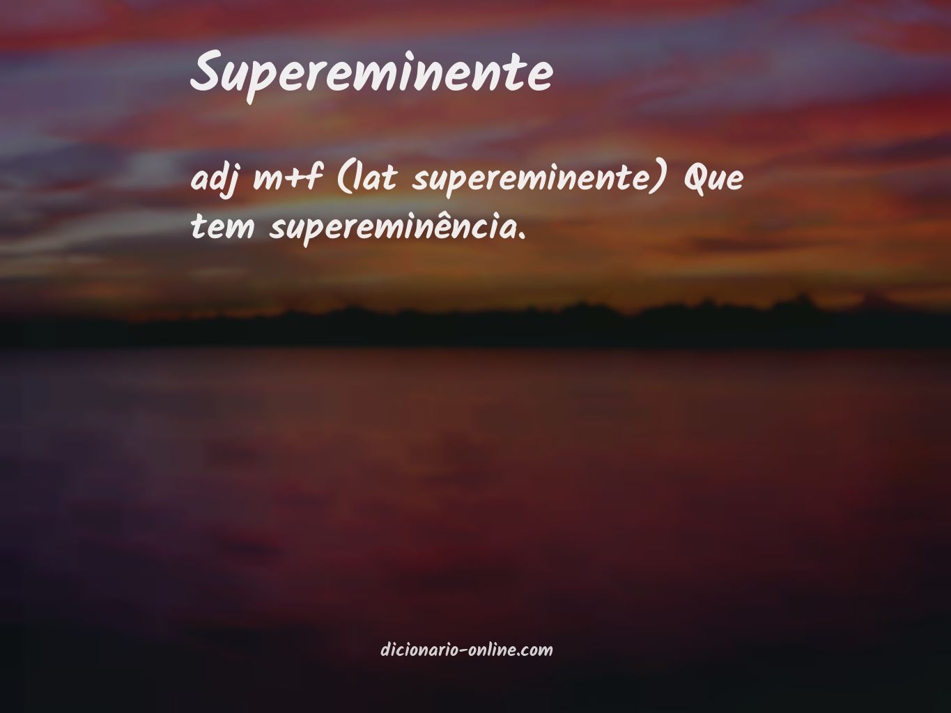 Significado de supereminente