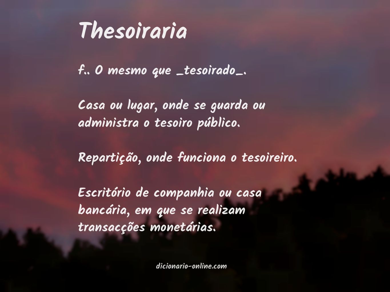 Significado de thesoiraria