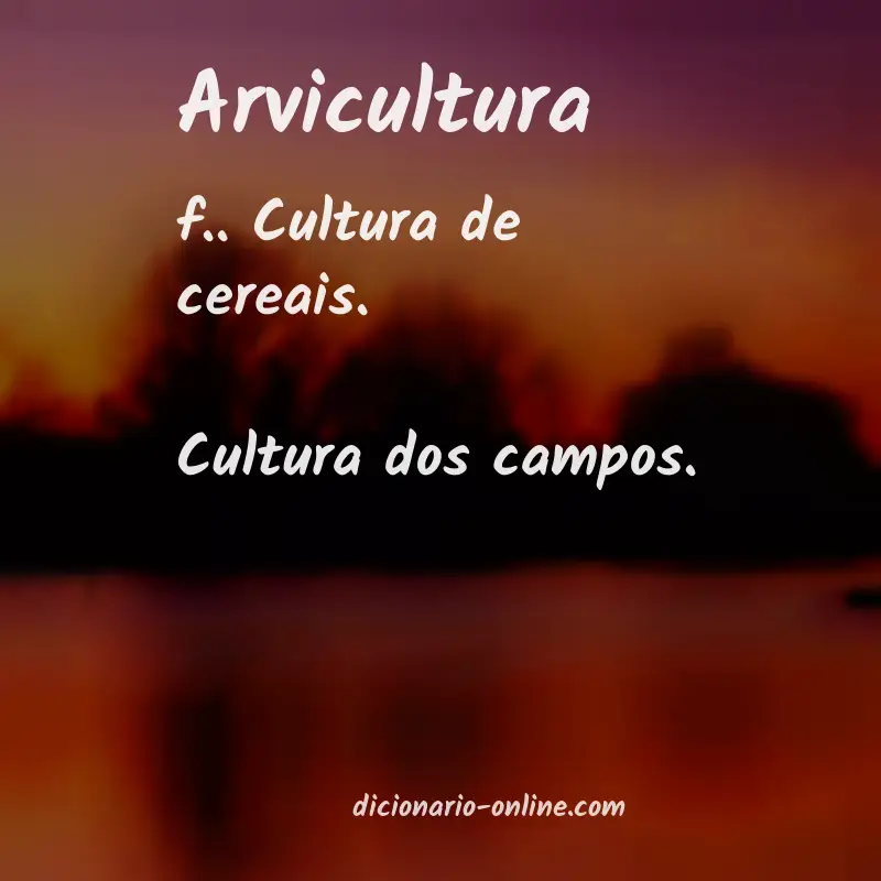Significado de arvicultura