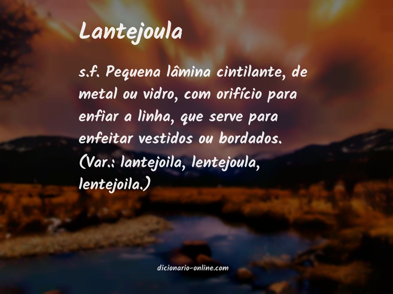 Significado de lantejoula