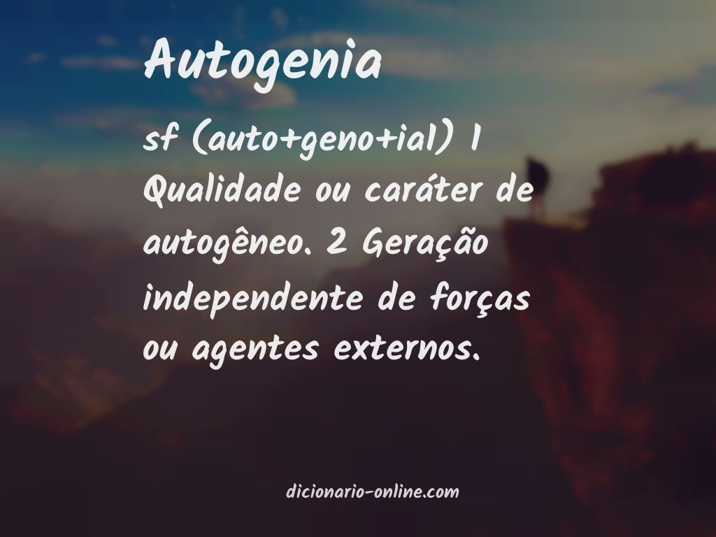 Significado de autogenia