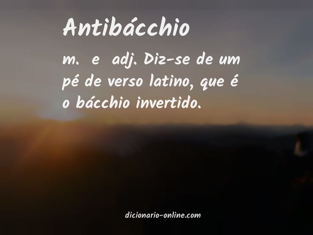 Significado de antibácchio