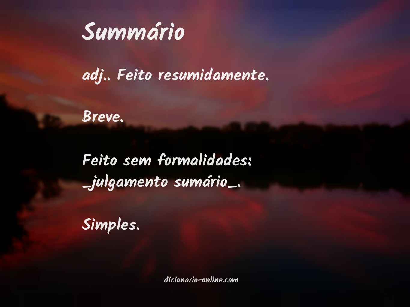 Significado de summário