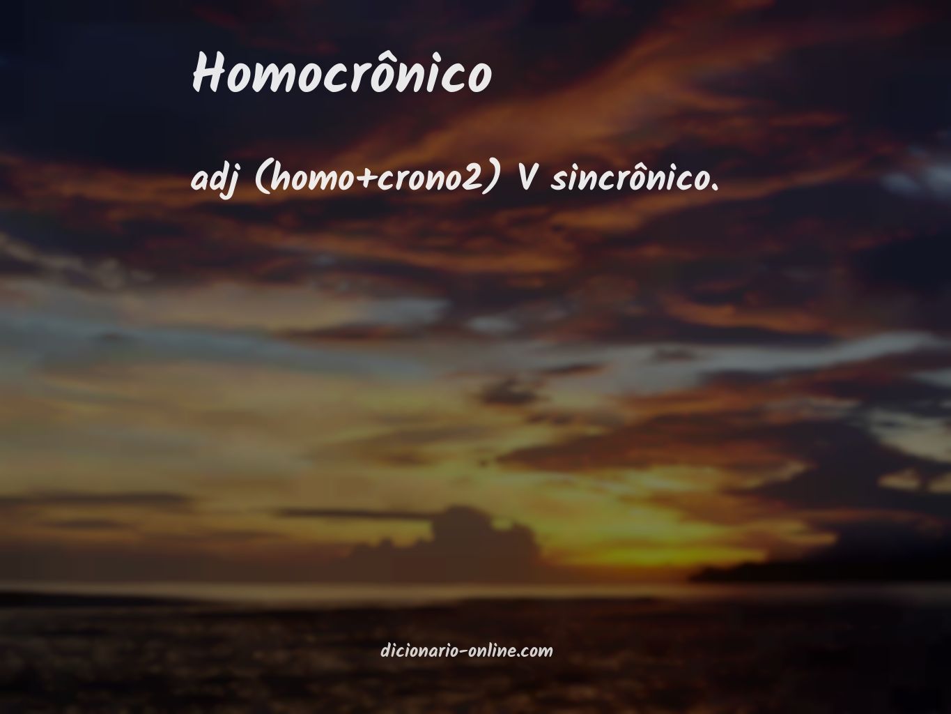 Significado de homocrônico