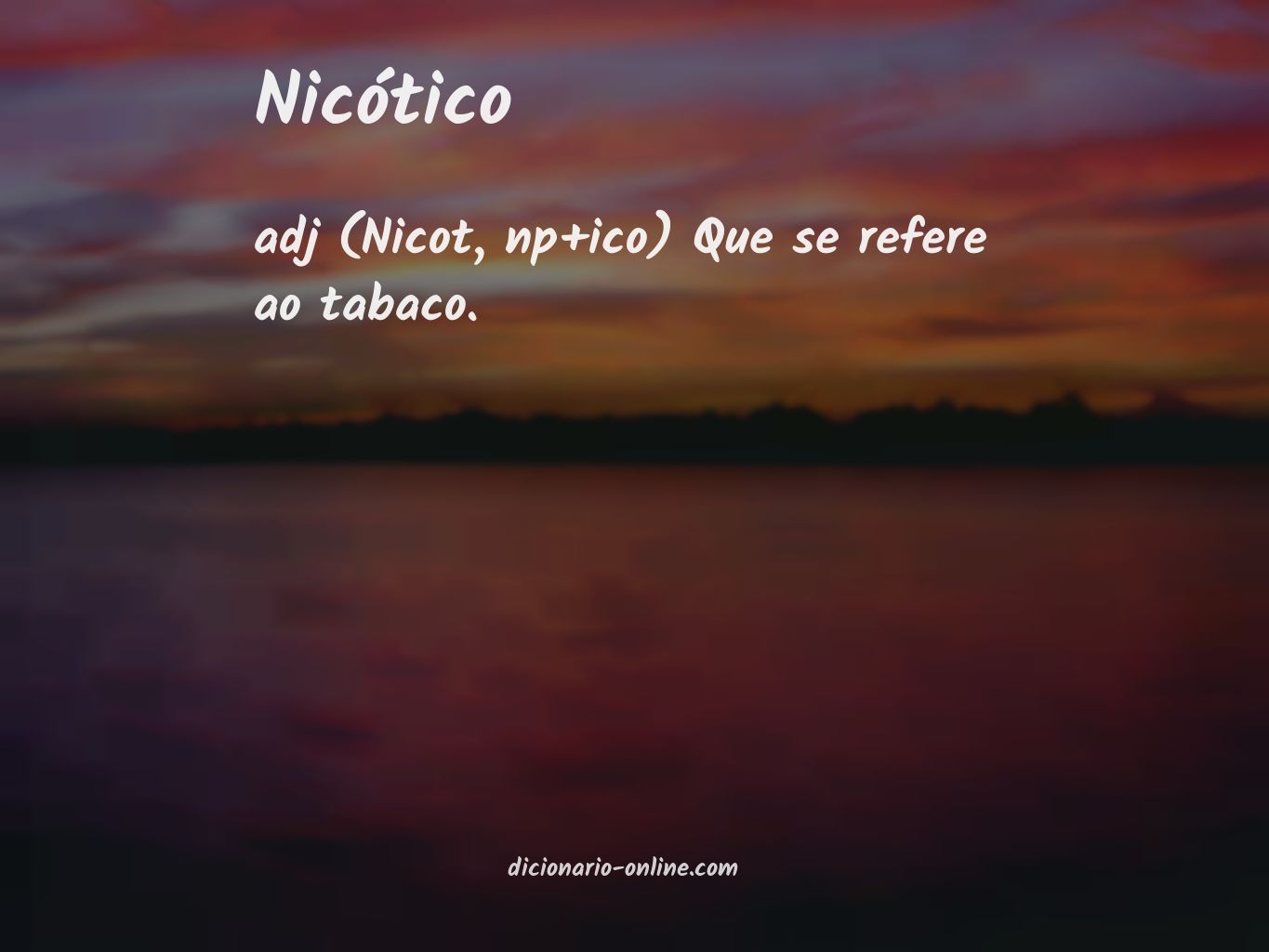 Significado de nicótico