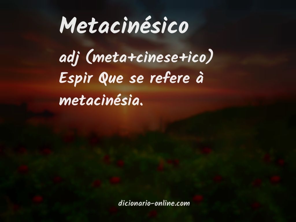 Significado de metacinésico