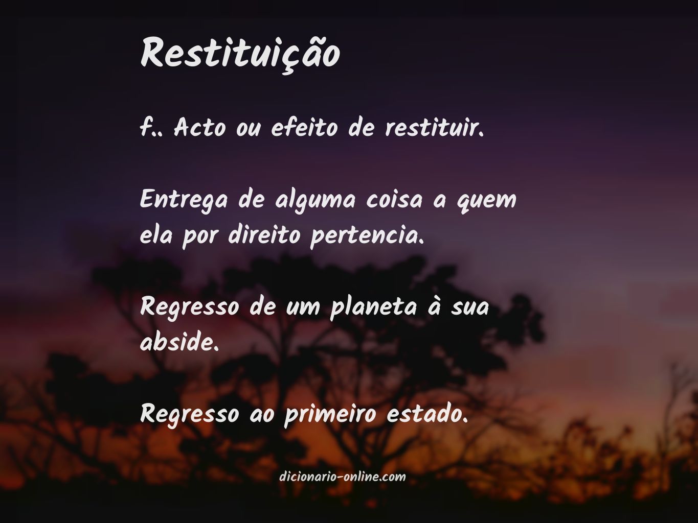 Significado de restituição