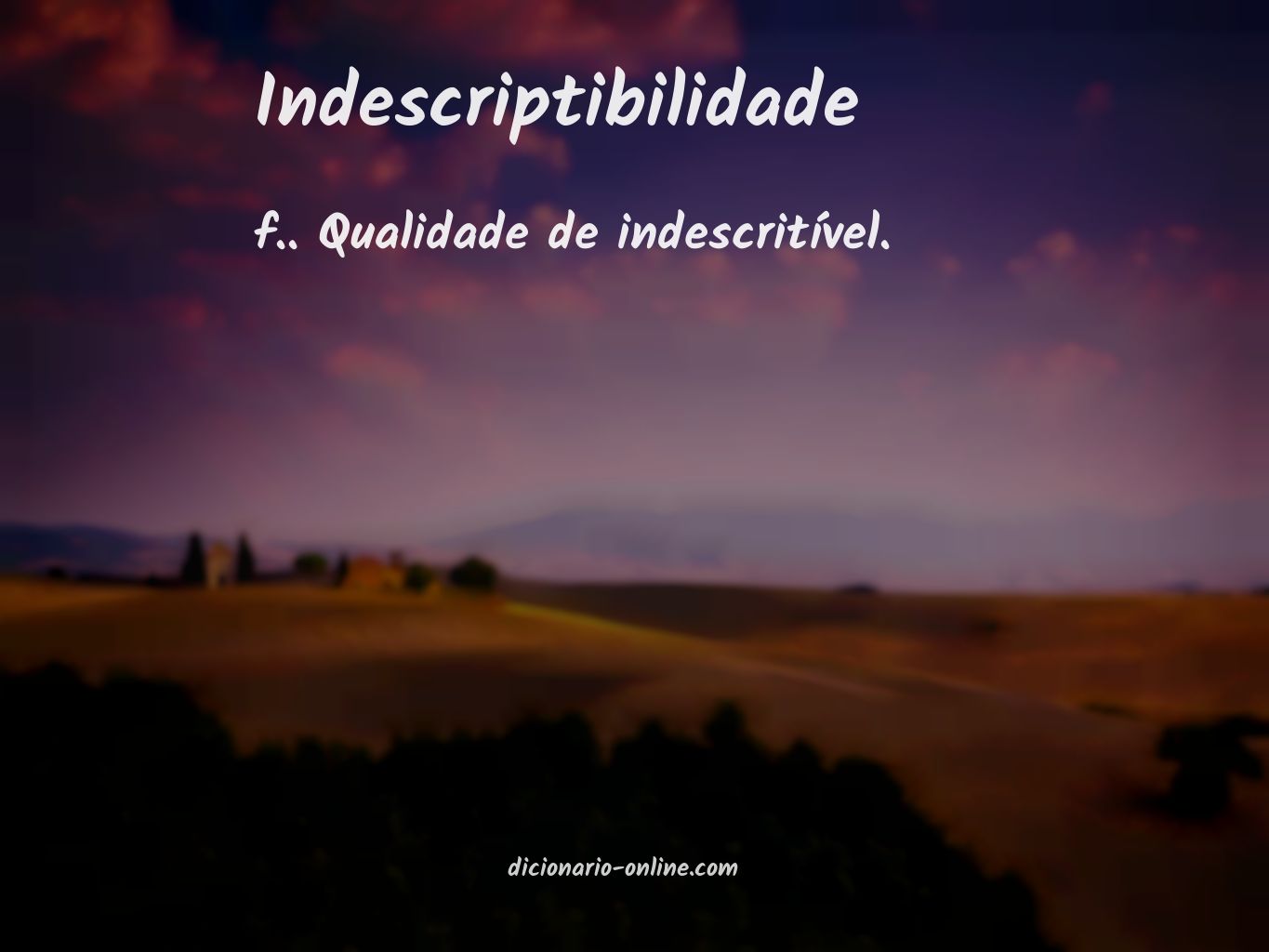 Significado de indescriptibilidade