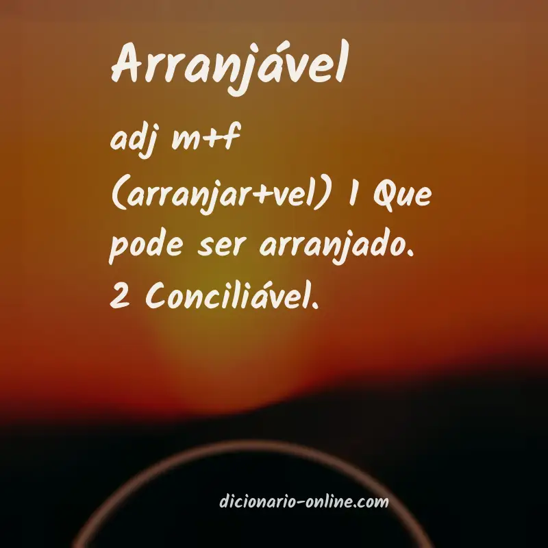 Significado de arranjável