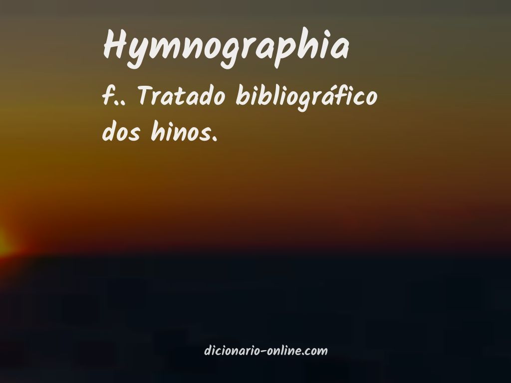 Significado de hymnographia