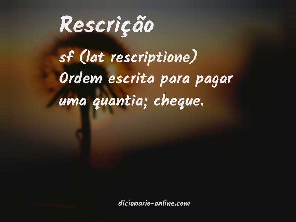 Significado de rescrição