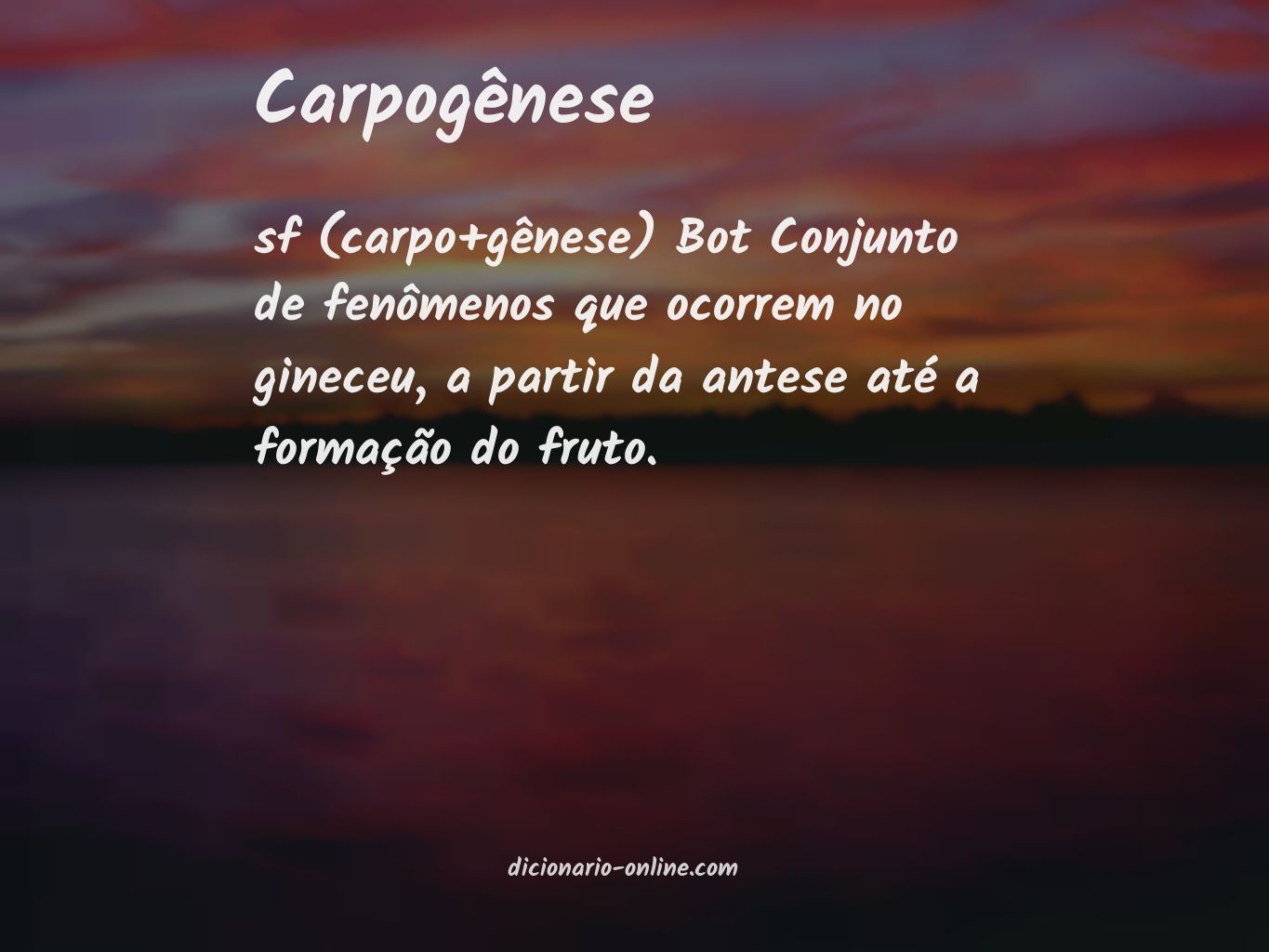 Significado de carpogênese