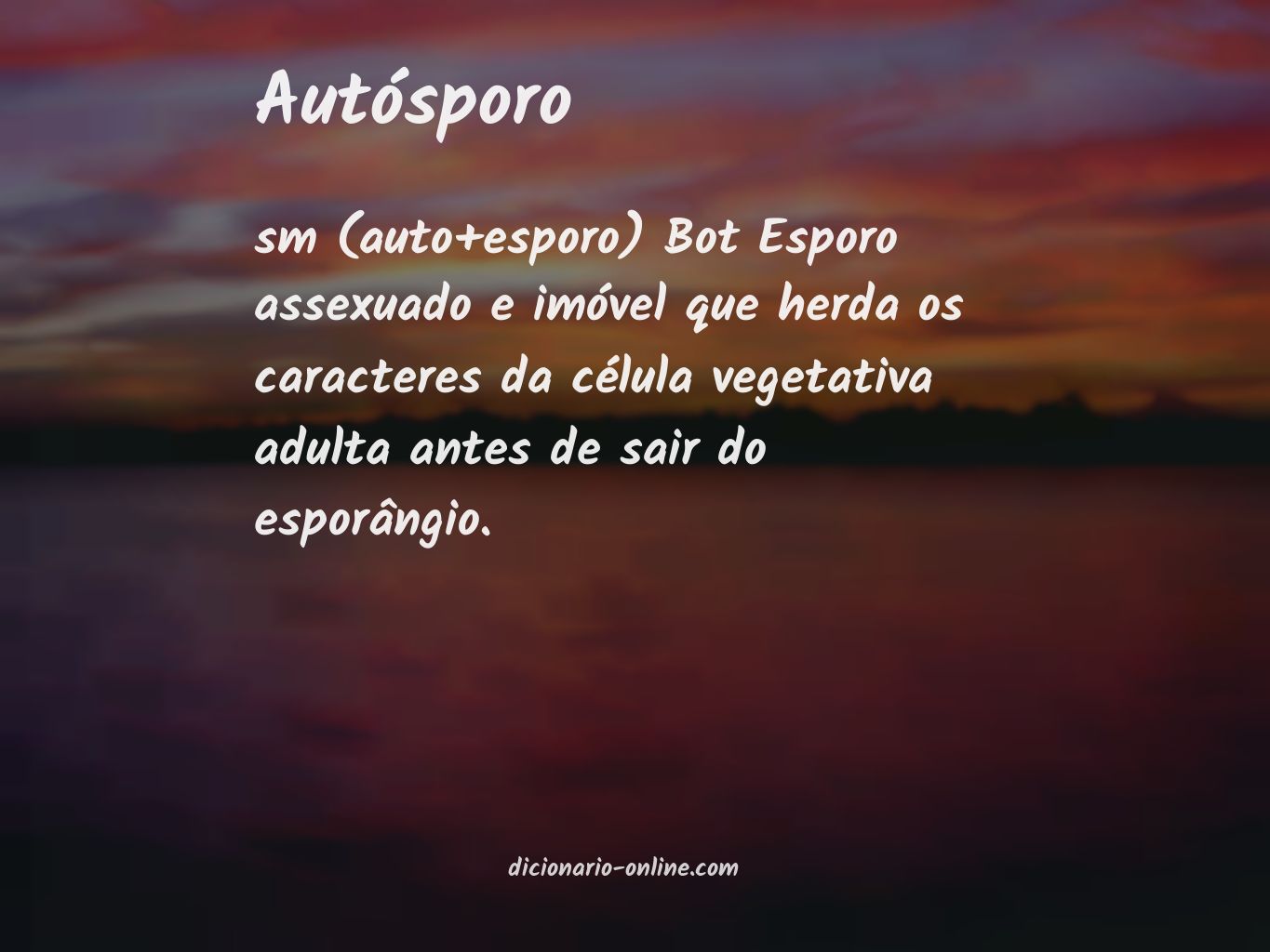 Significado de autósporo