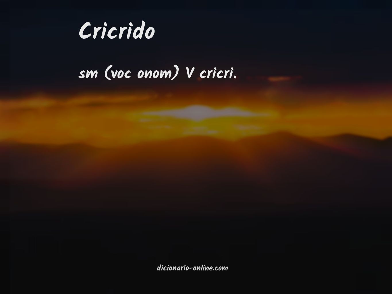 Significado de cricrido