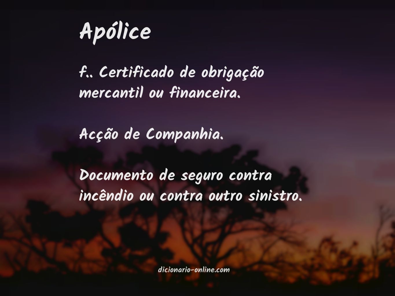 Significado de apólice