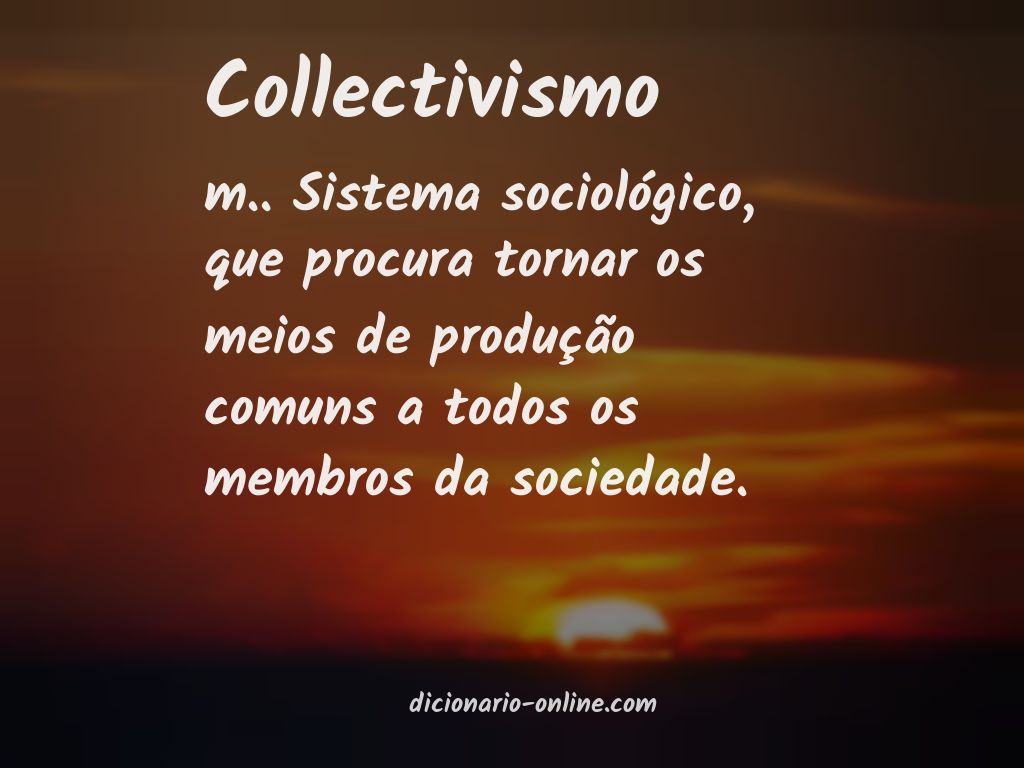 Significado de collectivismo