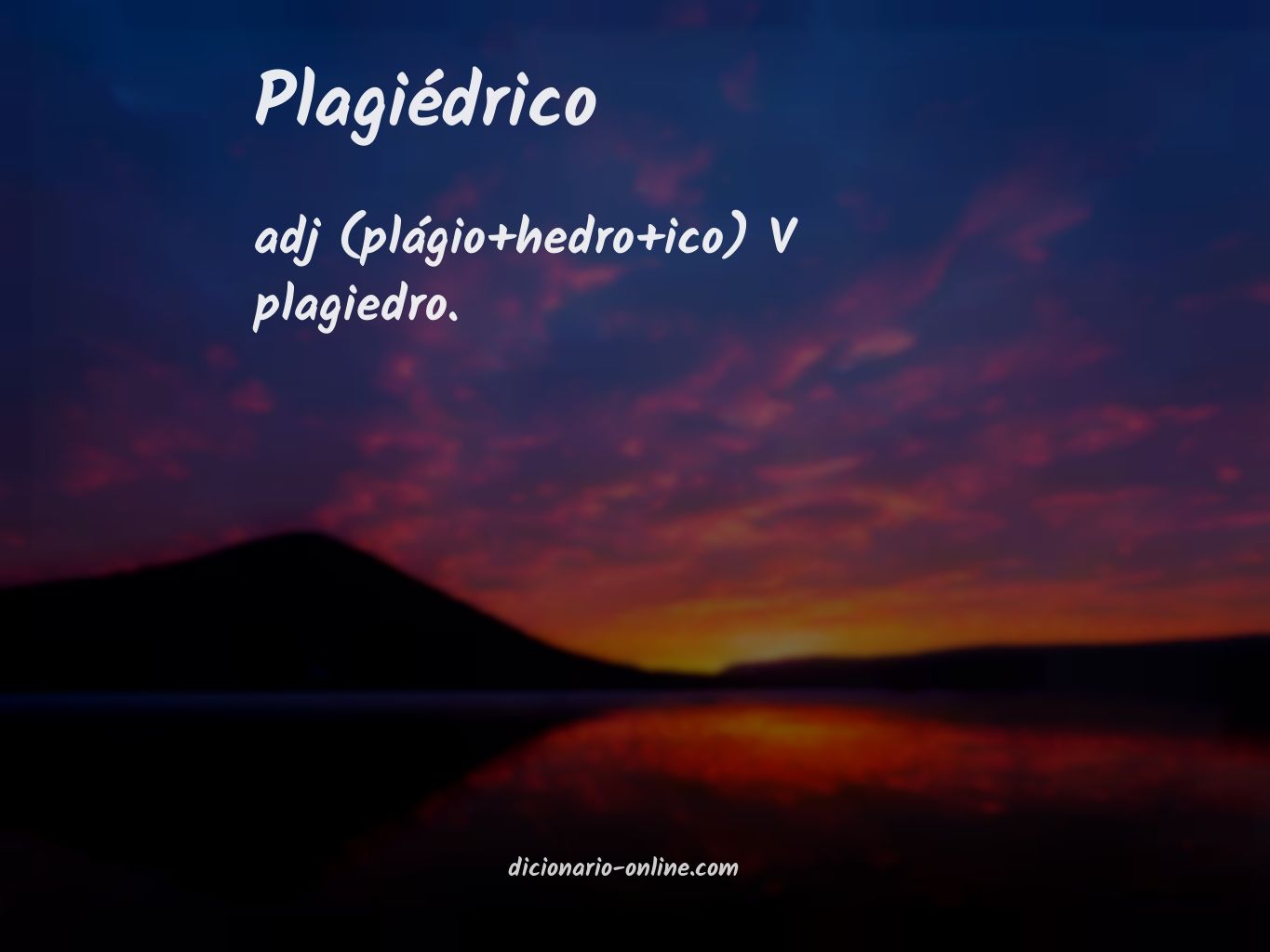 Significado de plagiédrico