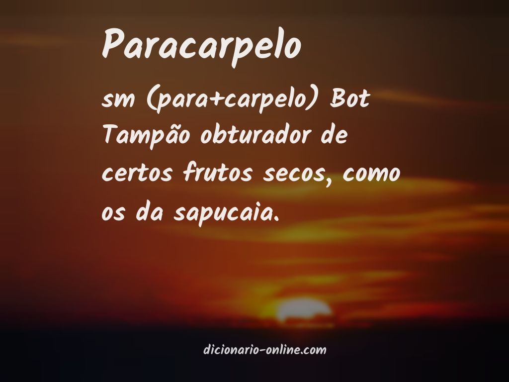 Significado de paracarpelo