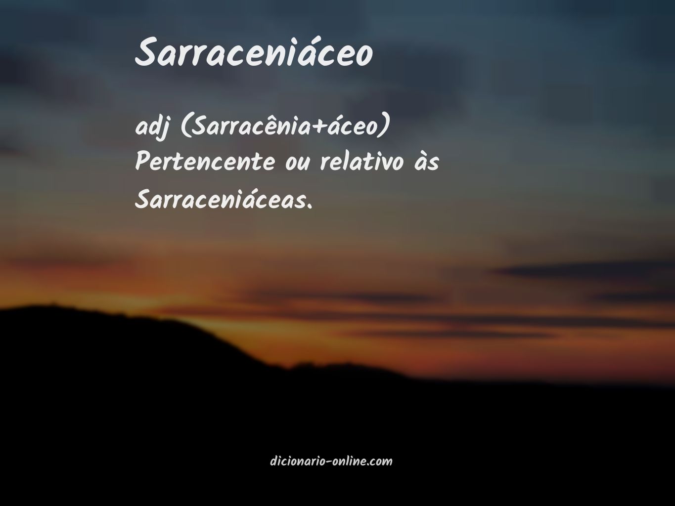 Significado de sarraceniáceo