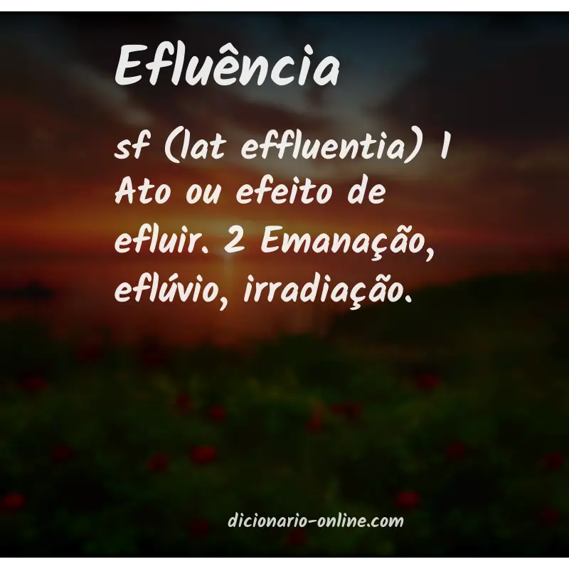 Significado de efluência