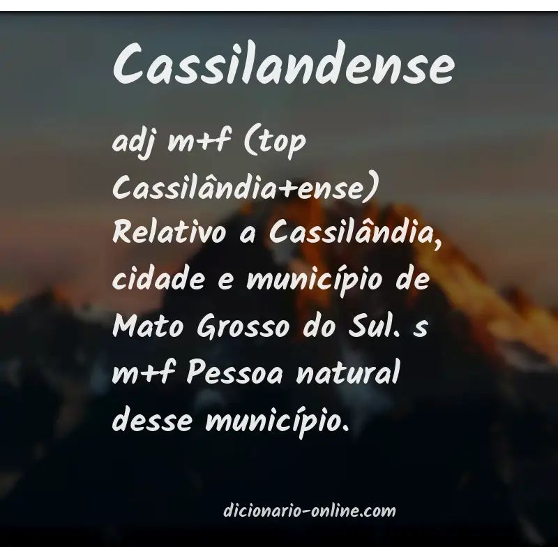 Significado de cassilandense