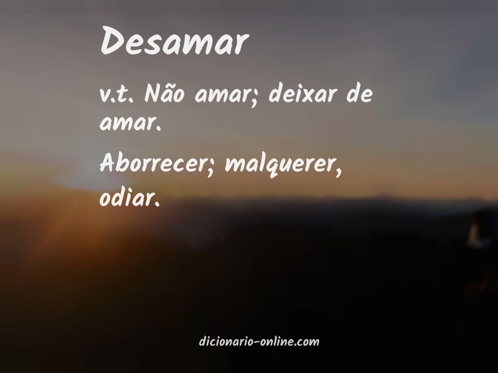 Significado de desamar