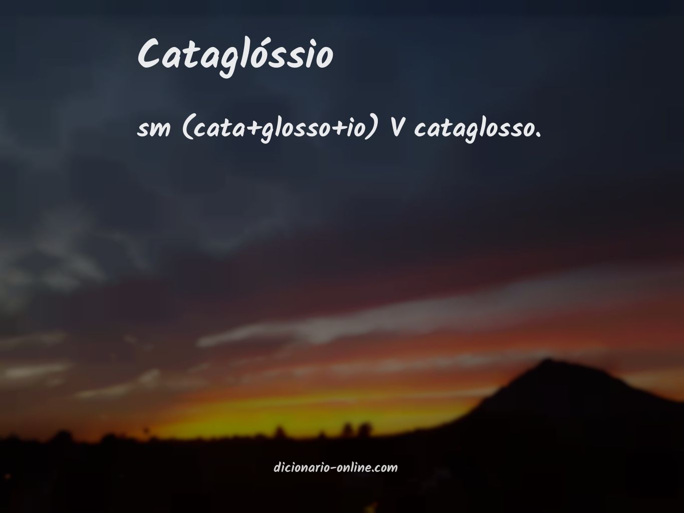 Significado de cataglóssio