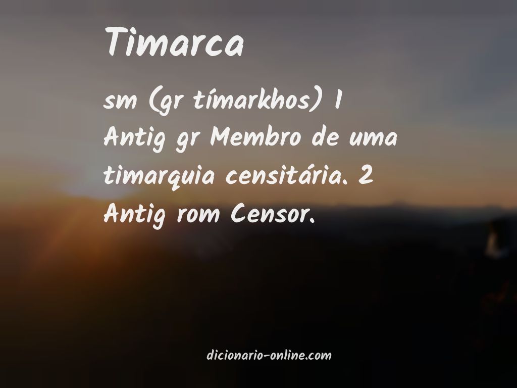 Significado de timarca