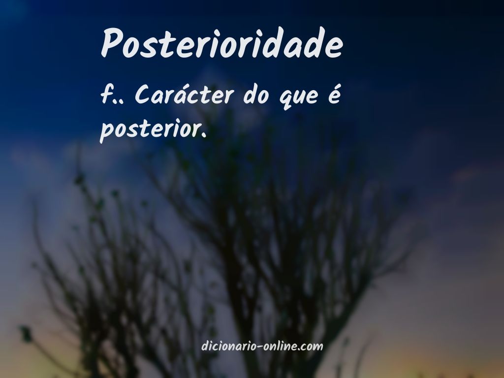 Significado de posterioridade