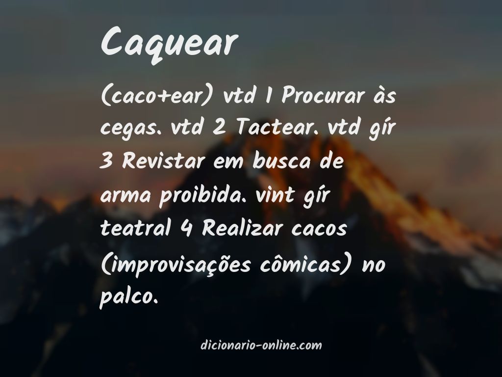 Significado de caquear