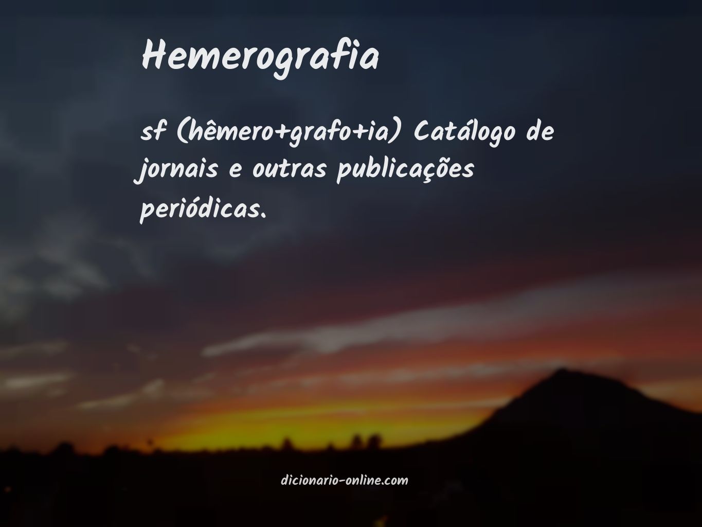 Significado de hemerografia