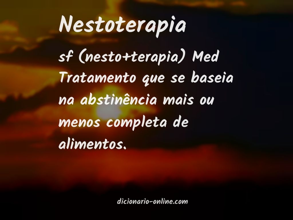 Significado de nestoterapia