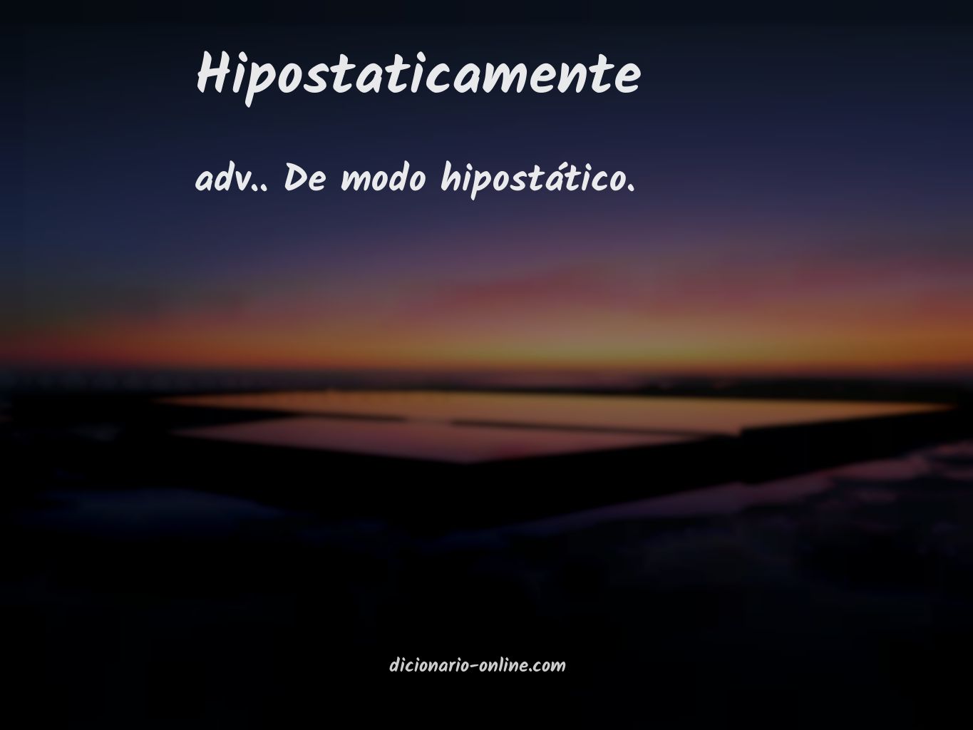 Significado de hipostaticamente