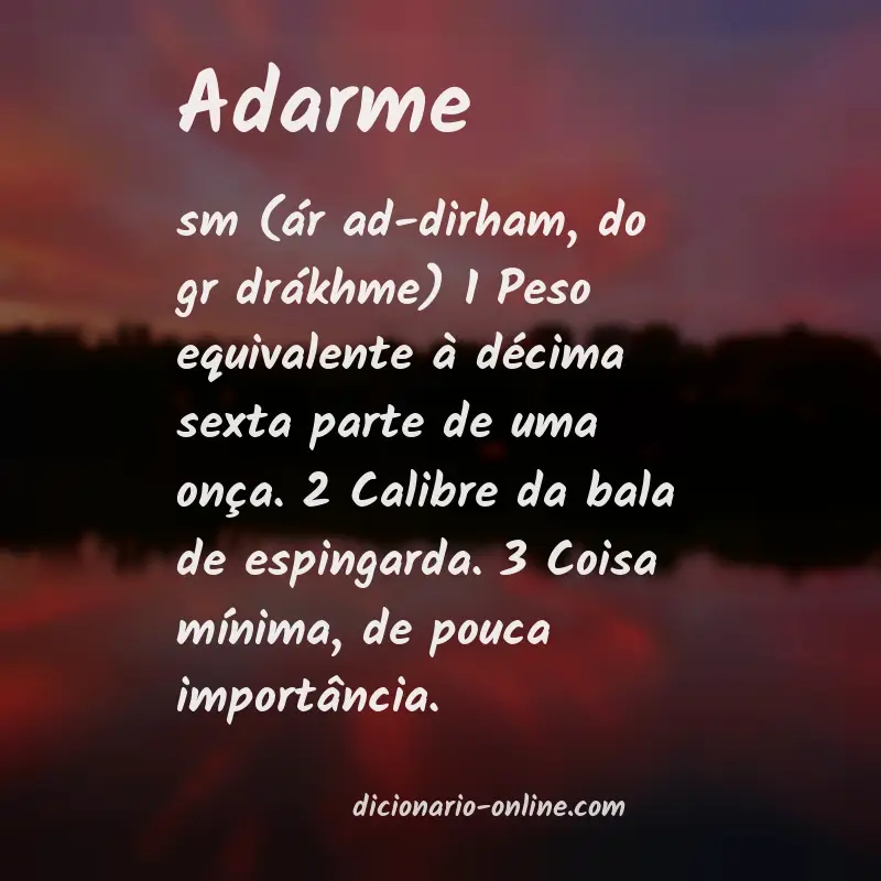 Significado de adarme
