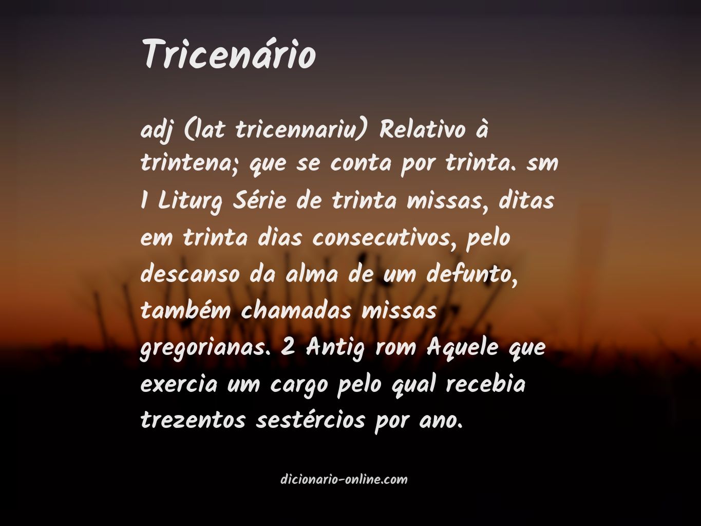 Significado de tricenário