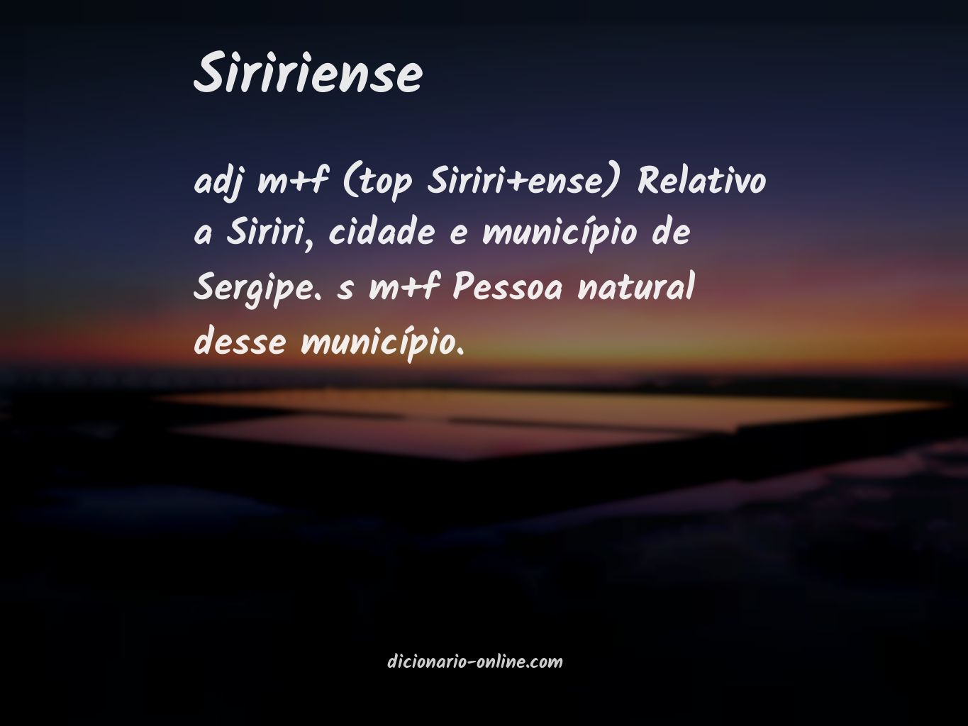 Significado de siririense