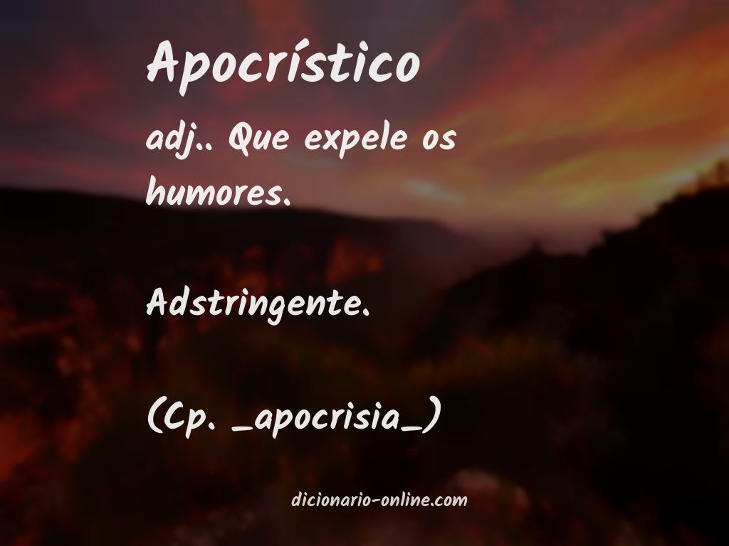 Significado de apocrístico