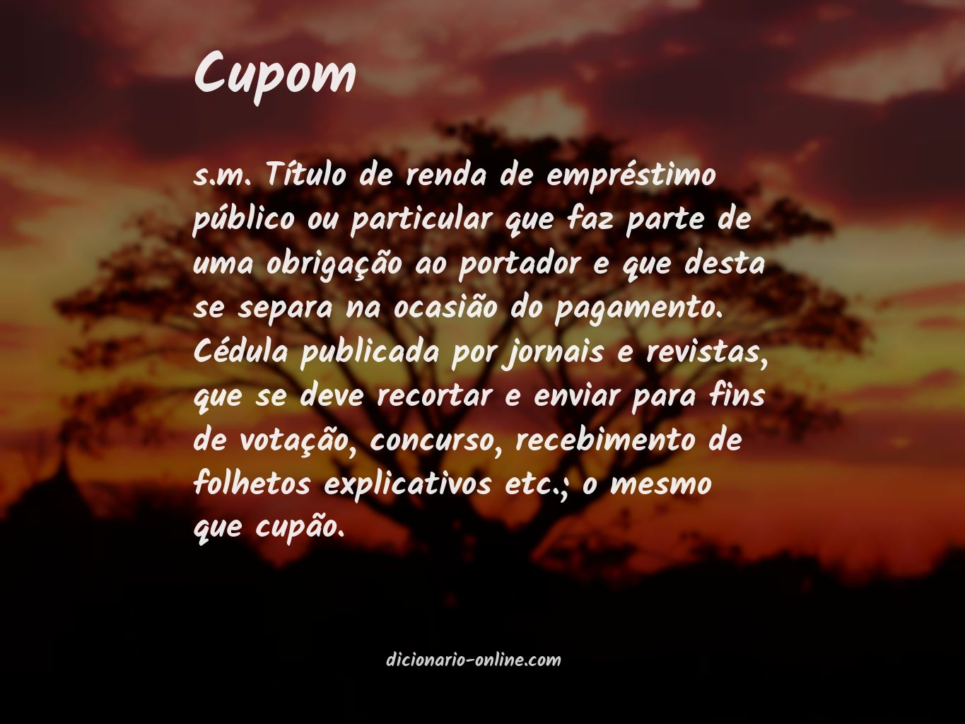 Significado de cupom