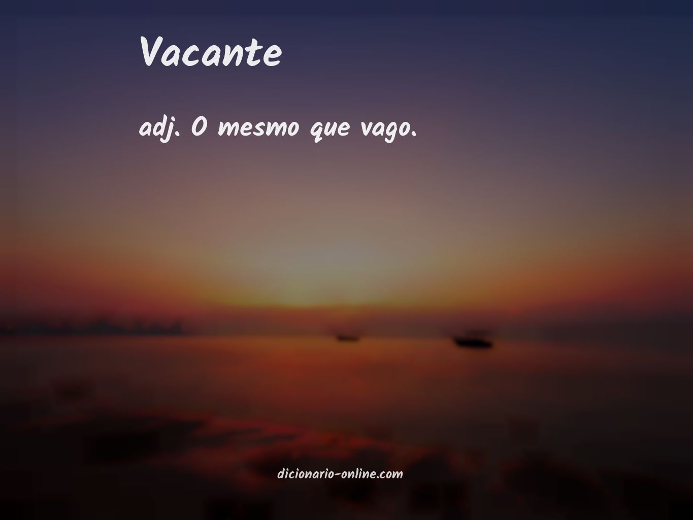 Significado de vacante