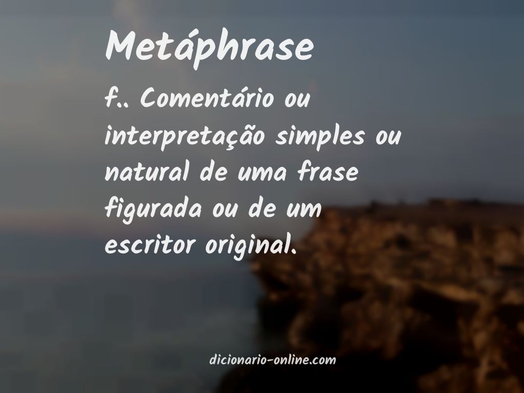 Significado de metáphrase